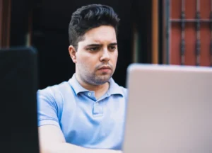 Person using a laptop