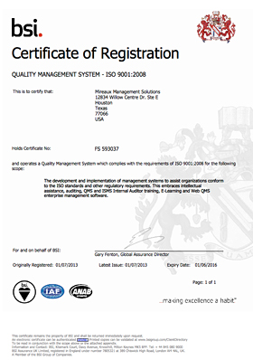 bsi Certification of Registration