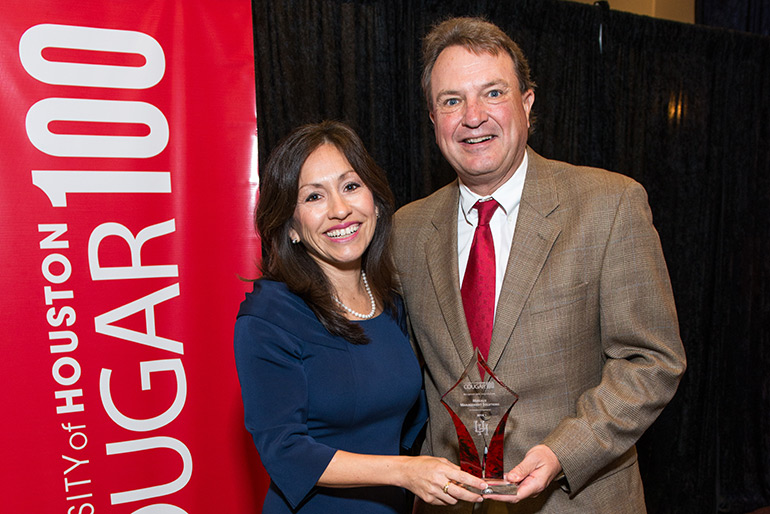 Miriam Boudreaux Receives Award at 2014 Cougar 100 Event