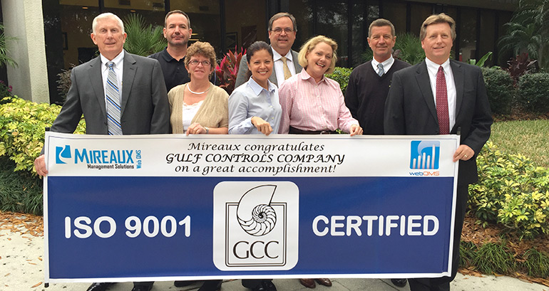 Gulf Controls Company team celebrates ISO 9001 certification