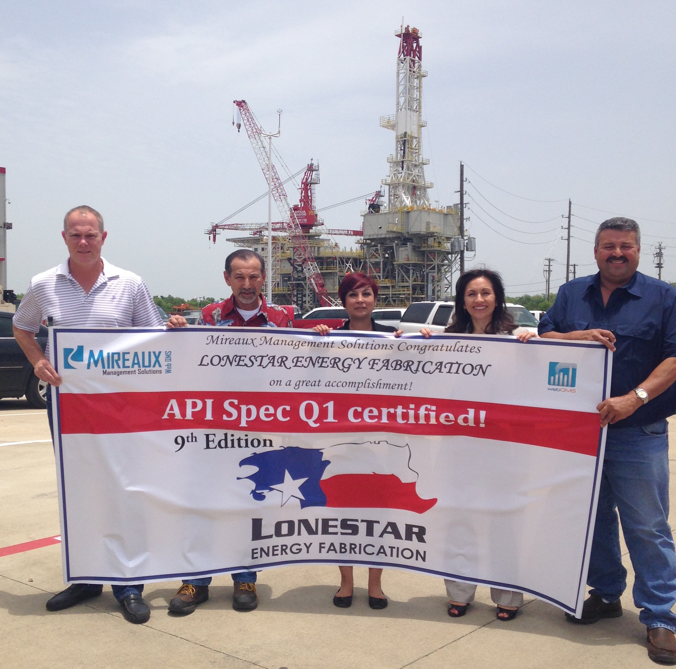 Lonestar Energy Fabrication team celebrates ISO 9001 certification