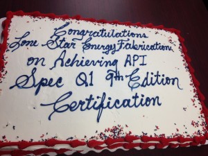 API Spec Q1 9th Edition Certification Cake
