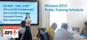 Mireaux 2015 Public Training Schedule