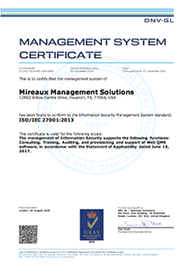 Mireaux ISO 12007 Certificate Image