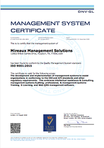 Mireaux ISO 9001 Certificate Image