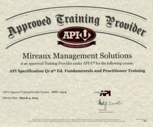 Mireaux Management Solutions | API-U Approved Training Provider