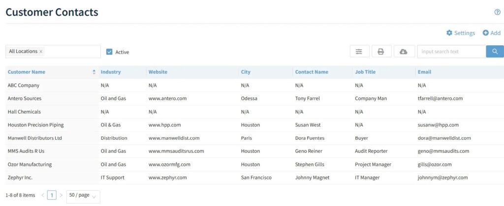 Customer Contacts 01