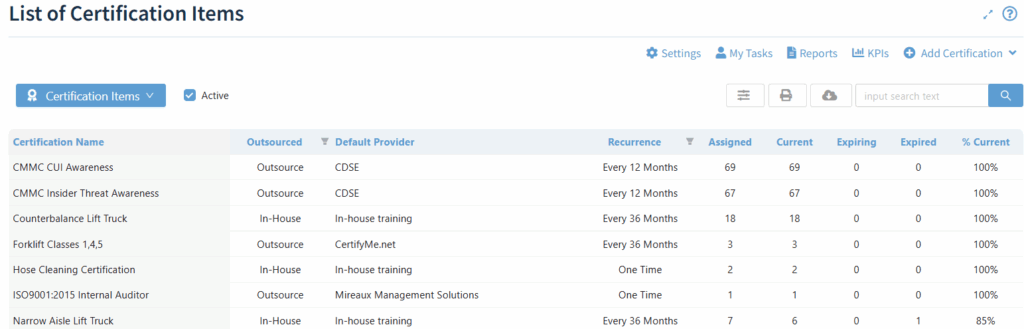 Employee Certifications 01